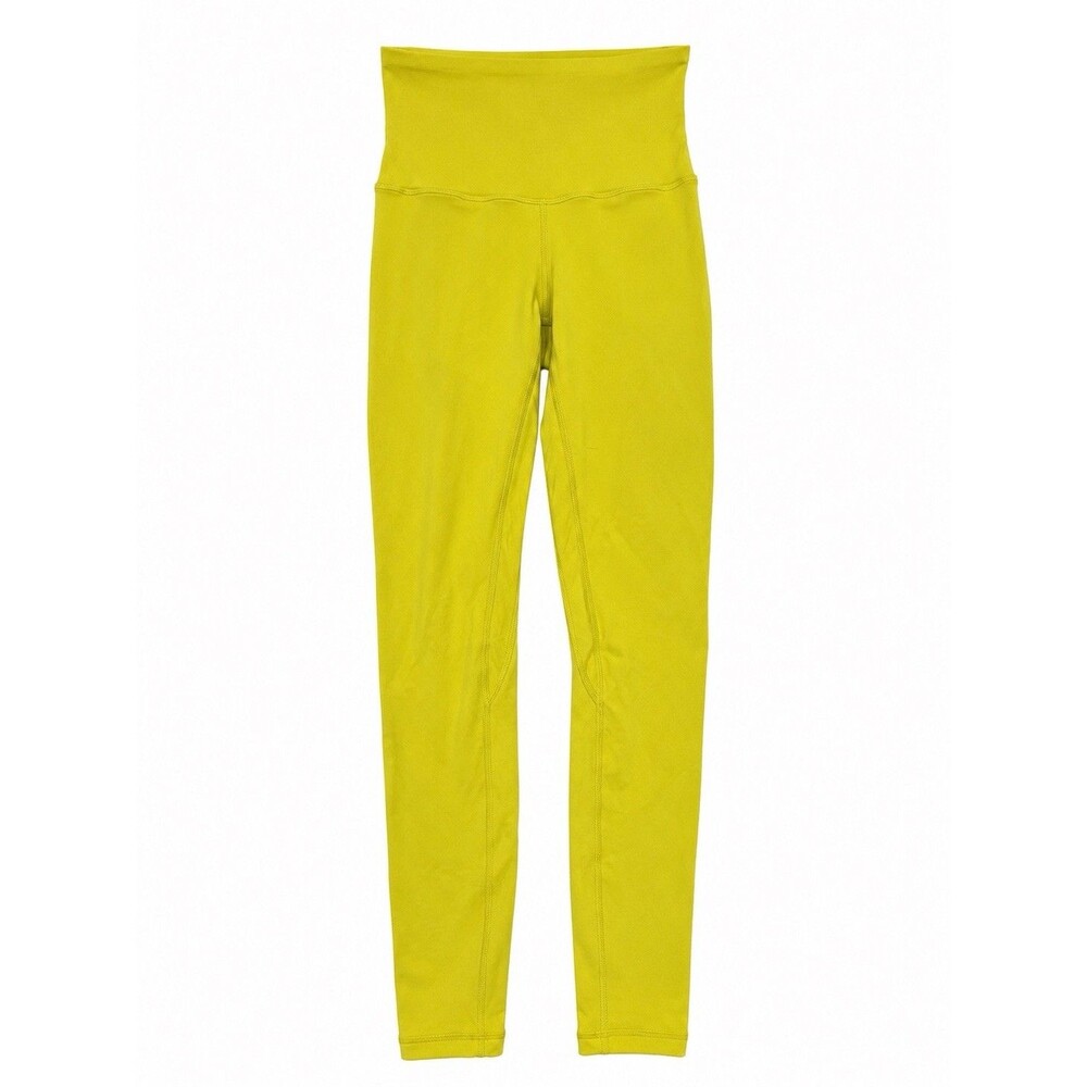 Lululemon Yellow High Rise Leggings Women Athletic Yoga Pants Size Dot